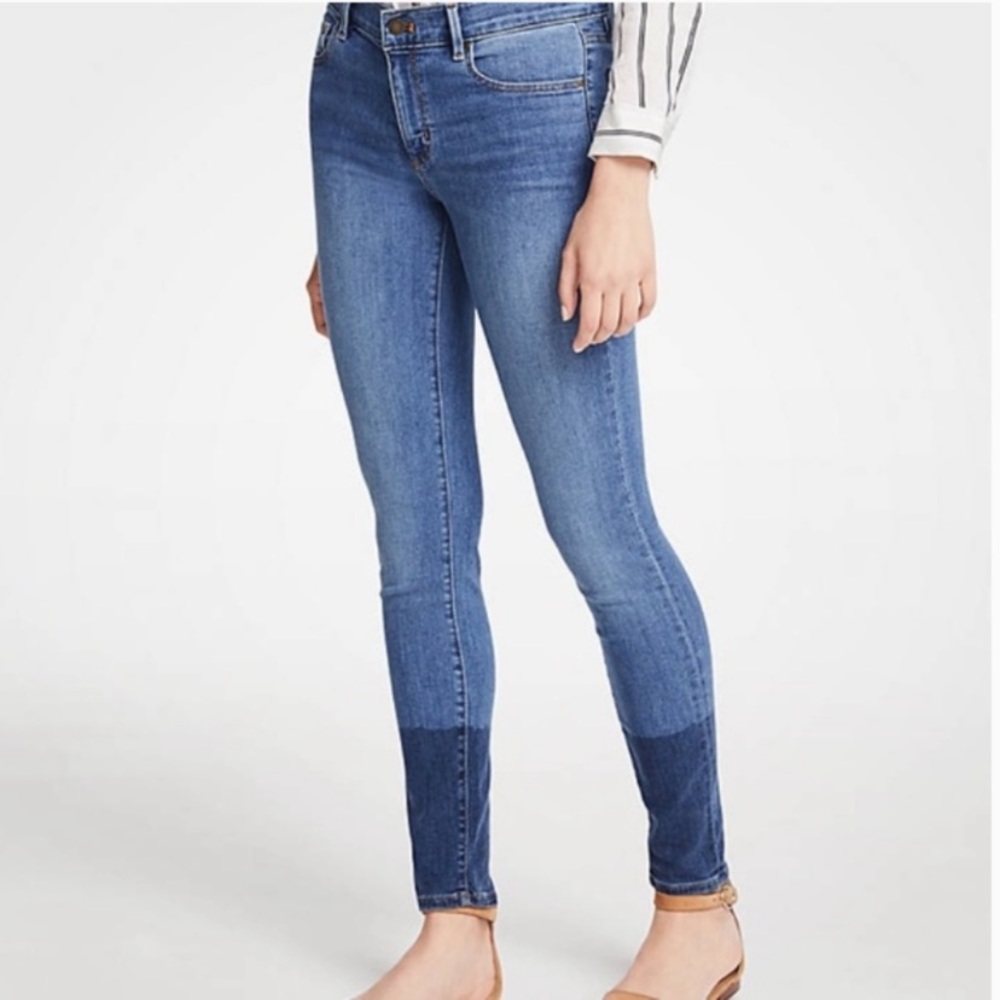 Ann Taylor Petite Colorblock Skinny Jeans